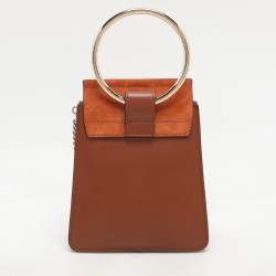Pre Owned Chloé Brown Leather and Suede Mini Faye Crossbody Bag