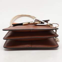 Pre Owned Chloé Brown Leather and Suede Mini Faye Crossbody Bag