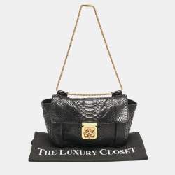 Chloe Black Python Medium Elsie Chain Shoulder Bag