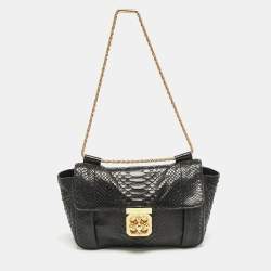 Chloe Black Python Medium Elsie Chain Shoulder Bag