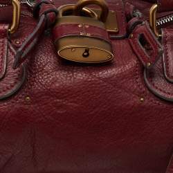 Chloé Burgundy Leather Medium Paddington Satchel