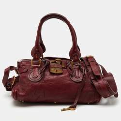 Chloé Burgundy Leather Medium Paddington Satchel