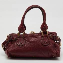Chloé Burgundy Leather Medium Paddington Satchel