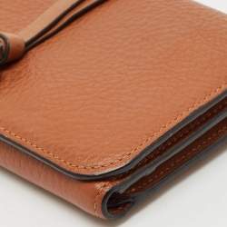 Chloe Brown Leather Alphabet Compact Wallet