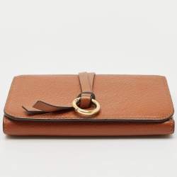 Chloe Brown Leather Alphabet Compact Wallet
