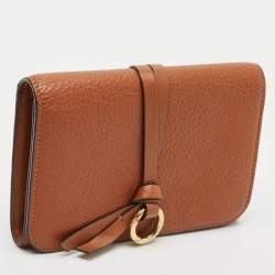 Chloe Brown Leather Alphabet Compact Wallet