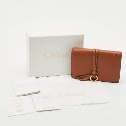 Chloe Brown Leather Alphabet Compact Wallet