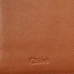 Chloe Brown Leather Alphabet Compact Wallet
