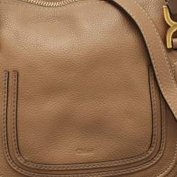 Chloe Two Tone Brown Leather Medium Marcie Shoulder Bag