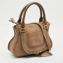 Chloe Two Tone Brown Leather Medium Marcie Shoulder Bag
