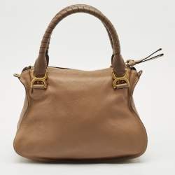 Chloe Two Tone Brown Leather Medium Marcie Shoulder Bag