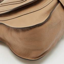 Chloe Two Tone Brown Leather Medium Marcie Shoulder Bag
