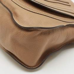 Chloe Two Tone Brown Leather Medium Marcie Shoulder Bag
