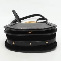 Chloé Black Leather and Suede Small Nile Bracelet Crossbody Bag