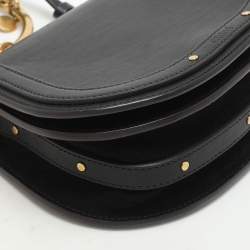 Chloé Black Leather and Suede Small Nile Bracelet Crossbody Bag