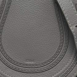 Chloe Grey Leather Mini Marcie Crossbody Bag