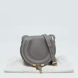 Chloe Grey Leather Mini Marcie Crossbody Bag