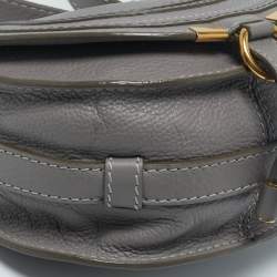 Chloe Grey Leather Mini Marcie Crossbody Bag