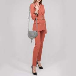 Chloe Grey Leather Mini Marcie Crossbody Bag