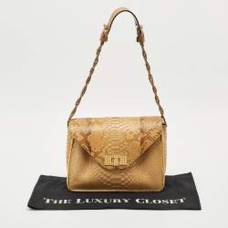 Chloe Beige Python Medium Sally Shoulder Bag
