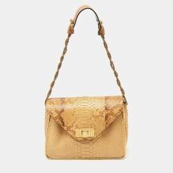 Chloe Beige Python Medium Sally Shoulder Bag
