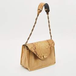 Chloe Beige Python Medium Sally Shoulder Bag