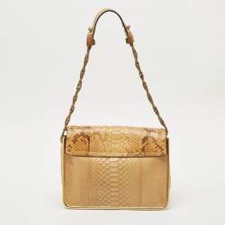 Chloe Beige Python Medium Sally Shoulder Bag