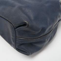 Chloe Navy Blue Leather Medium Elsie Top Handle Bag