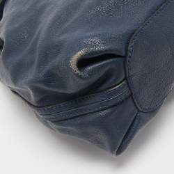 Chloe Navy Blue Leather Medium Elsie Top Handle Bag