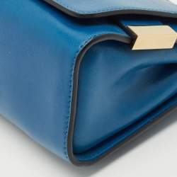 Chloe Blue Leather Elle Chain Clutch