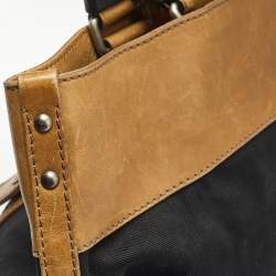 Chloe Black/Brown Denim and Leather Vintage Tote