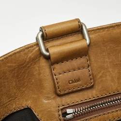 Chloe Black/Brown Denim and Leather Vintage Tote