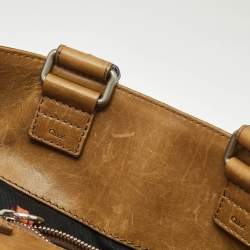 Chloe Black/Brown Denim and Leather Vintage Tote