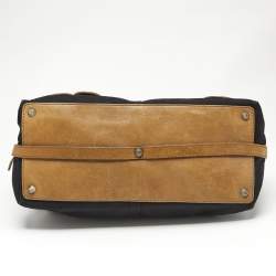 Chloe Black/Brown Denim and Leather Vintage Tote