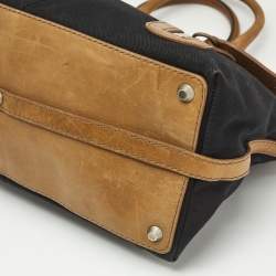 Chloe Black/Brown Denim and Leather Vintage Tote