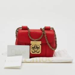 Chloe Red Leather Mini Elsie Crossbody Bag