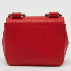 Chloe Red Leather Mini Elsie Crossbody Bag