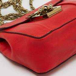 Chloe Red Leather Mini Elsie Crossbody Bag