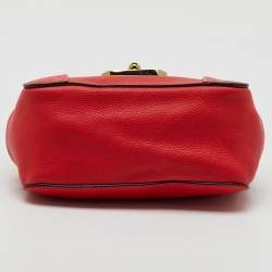 Chloe Red Leather Mini Elsie Crossbody Bag