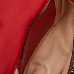 Chloe Red Leather Mini Elsie Crossbody Bag