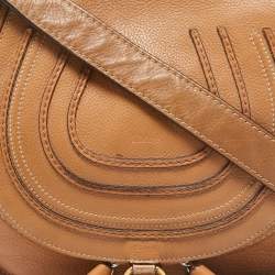 Chloe Brown Leather Medium Marcie Crossbody Bag