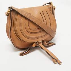 Chloe Brown Leather Medium Marcie Crossbody Bag