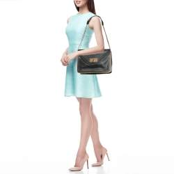 Pre Owned Chloe Black Leather Medium Sally Flap Shoulder Bag