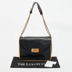 Pre Owned Chloe Black Leather Medium Sally Flap Shoulder Bag