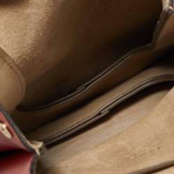 Pre Owned Chloe Brick Leather and Suede Mini Faye Crossbody Bag