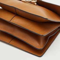 Chloe Tan/Mustard Leather and Suede Faye Medium Shoulder Bag