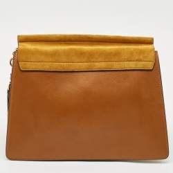 Chloe Tan/Mustard Leather and Suede Faye Medium Shoulder Bag