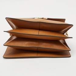 Chloe Tan/Mustard Leather and Suede Faye Medium Shoulder Bag