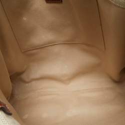 Chloé Beige/Brown Canvas and Leather Large Woody Tote