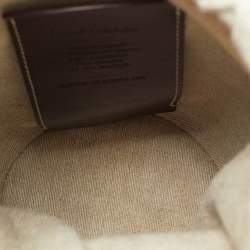 Chloé Beige/Pink Raffia and Canvas Small Woody Basket Bag